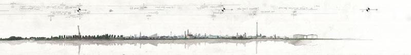 Panorama tekenening Rotterdam 
